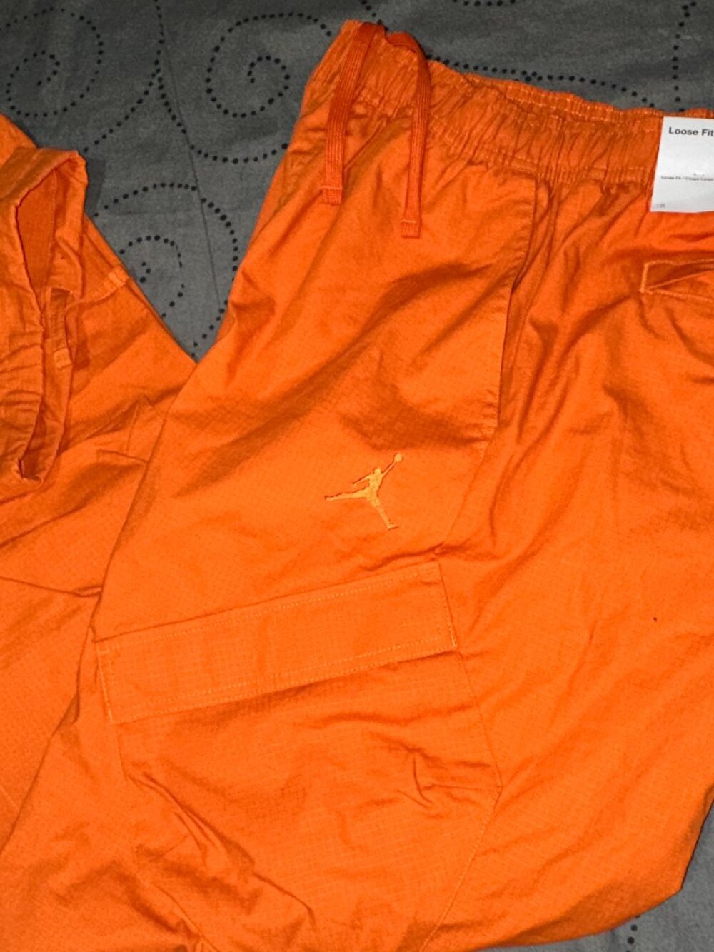NIKE JORDAN UTILLITY CARGO LOOSE FIT FIT #805 ORANGE PANTS SIZE M MEN NWT $90.00